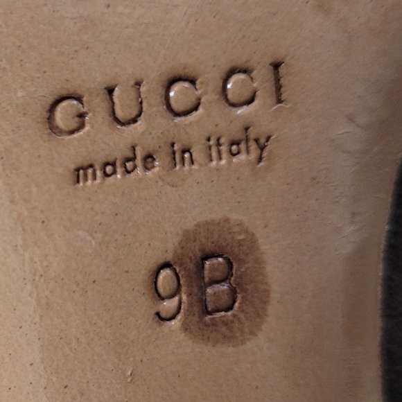 GUCCI GG MONOGRAM LEATHER & SUESE HEELED SHOES  BROWN FIT LIKE 8-8.5 - Picture 3 of 12